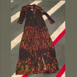 Free People full length long sleeve dress